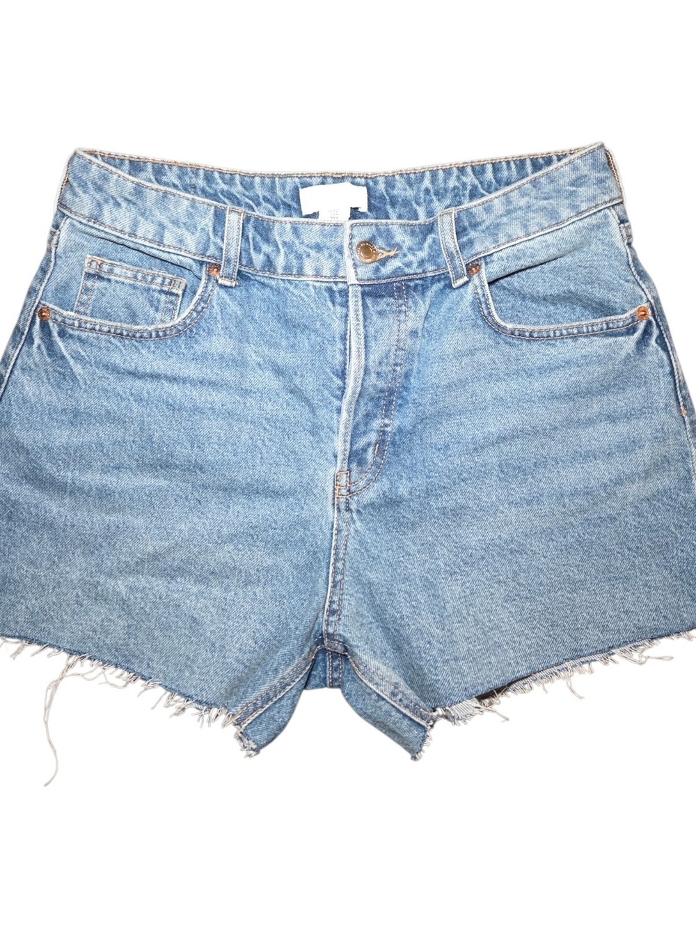 H&M Light Blue High-Rise Denim Cutoff Shorts Size 8